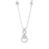 Collier 18 kt WG, mit ZÖ 40 cm + 43 cm, 1 Brill. 0,02 ct, TW-si, 5 Brill. 0,17 ct, TW-si, 26 Brill. 0,08 ct, TW-si