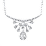 Collier 18 kt WG, mit ZÖ 40 cm + 43 cm, 58 Brill. 0,67 ct, TW-si