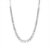 Collier 18 kt WG, mit ZÖ 40, 43 cm, 8 Brill. 0,47 ct, TW-si, 10 Brill. 0,88 ct, TW-si, 12 Brill. 0,48 ct, TW-si