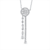 Collier 18 kt WG, mit ZÖ 40 cm + 43 cm, 60 Brill. 0,93 ct, TW-si
