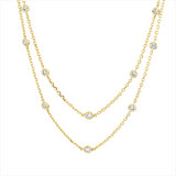 Collier 18 kt GG, mit ZÖ 36, 38 cm, 2 Brill. 0,07 ct, TW-si, 2 Brill. 0,10 ct, TW-si, 12 Brill. 0,53 ct, TW-si