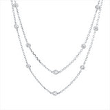 Collier 18 kt WG, mit ZÖ 35,5 cm, 38 cm, 16 Brill. 0,70 ct, TW-si
