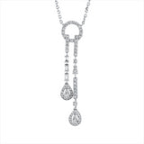 Collier 18 kt WG, 3 Bag. 0,11 ct, F-vsi/si, 84 Brill. 0,75 ct, TW-si