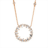 Collier 18 kt RG, mit ZÖ 40 cm ,43 cm, 22 Brill. 0,39 ct, 9 Brill. 0,04 ct, TW-si 9 Bag. 0,29 ct, F-vsi