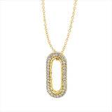 Collier 14 kt GG, mit ZÖ 40 cm, 75 Brill. 0,37 ct, TW-si