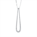 Collier 18 kt WG, mit ZÖ 40 cm, 66 Brill. 0,40 ct, F-vsi