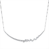 Collier 18 kt WG, 4 Nav. 0,58 ct, F-vsi, 40 Brill. 1,14 ct, F-vsi