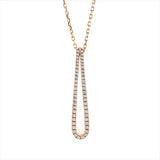 Collier 18 kt RG, mit ZÖ 38 cm, 51 Brill. 0,25 ct, F-vsi