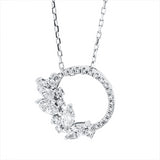 Collier 18 kt WG, 4 Nav. 0,44 ct, F-vsi, 23 Brill. 0,21 ct, F-vsi