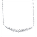 Collier 18 kt WG, mit ZÖ 41cm,43.5 cm, 27 Brill. 0,94 ct, TW-si