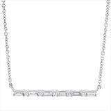 Collier 18 kt WG, mit ZÖ 41 cm,43.5 cm, 6 Bag. 0,23 ct, TW-si, 5 Brill. 0,06 ct, TW-pi