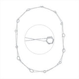 Collier 14 kt WG, 300 Dia. 1,05 ct, TW-pi, 13 Brill. 0,65 ct, TW-pi