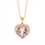 Collier 18 kt RG, mit ZÖ 42 cm, 24 Brill. 0,10 ct, TW-si, 1 Morganit 1,25 ct rosa