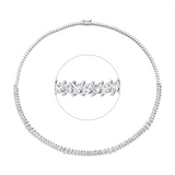 Collier 18 kt WG, 4 Nav. 1,03 ct, TW-vsi/si, 69 Nav. 7,77 ct, TW-vsi/si