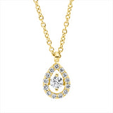 Collier 18 kt GG, mit Öse, 14 Brill. 0,10 ct, TW-si
