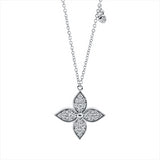 Collier 18 kt WG, mit ZÖ 42 cm, 1 Brill. 0,02 ct, TW-si, 24 Brill. 0,23 ct, TW-si