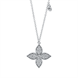 Collier 18 kt WG, mit ZÖ 42 cm, 1 Brill. 0,02 ct, TW-si, 24 Brill. 0,23 ct, TW-si