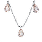 Collier 18 kt WG, mit ZÖ 42 cm, 5 Morganit 1,73 ct rosa