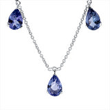 Collier 18 kt WG, mit ZÖ 42 cm, 5 Tansanit 1,74 ct blau