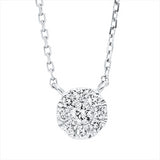 Collier 18 kt WG, mit ZÖ 40 cm + 42 cm, 1 Brill. 0,03 ct, TW-si, 8 Brill. 0,07 ct, TW-si
