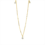 Collier 18 kt GG, mit ZÖ 40 cm + 42 cm, 3 Brill. 0,10 ct, TW-si