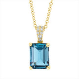 Collier 18 kt GG, mit ZÖ 42 cm, 4 Brill. 0,03 ct, TW-si, 4 Brill. 0,01 ct, TW-si, 1 Topas 2,05 ct Lond. blue