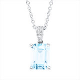 Collier 18 kt WG, mit ZÖ 42 cm, 4 Brill. 0,02 ct, TW-si, 4 Brill. 0,01 ct, TW-si, 1 Topas 2,03 ct sky blue