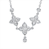 Collier 18 kt WG, mit ZÖ 42 cm, 5 Brill. 0,14 ct, TW-si, 13 Brill. 0,21 ct, TW-si