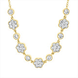 Collier 18 kt GG, Fasssung rhodiniert, 5 Brill. 0,15 ct, 6 Brill. 0,36 ct, 30 Brill. 0,41 ct, TW-si