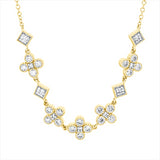 Collier 18 kt GG, Fassung rhodiniert, 20 Brill. 0,51 ct, TW-si, 4 Brill. 0,11 ct, TW-si, 5 Brill. 0,03 ct, TW-si