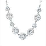 Collier 18 kt WG, mit ZÖ 42 cm, 5 Brill. 0,19 ct, TW-si, 57 Brill. 0,71 ct, TW-si