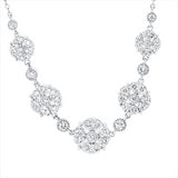Collier 18 kt WG, mit ZÖ 42 cm, 20 Brill. 0,38 ct, TW-si, 13 Brill. 0,39 ct, TW-si, 18 Brill. 0,18 ct, TW-si