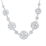 Collier 18 kt WG, mit ZÖ 42 cm, 20 Brill. 0,38 ct, TW-si, 13 Brill. 0,39 ct, TW-si, 18 Brill. 0,18 ct, TW-si