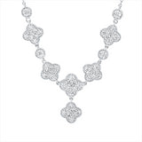 Collier 18 kt WG, mit ZÖ 42 cm, 48 Brill. 0,62 ct, TW-si, 26 Brill. 0,13 ct, TW-si