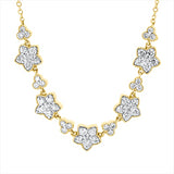 Collier 18 kt GG, Fassung rhodiniert, 25 Brill. 0,62 ct, TW-si, 23 Brill. 0,29 ct, TW-si