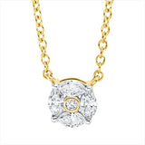Collier 18 kt GG, ZÖ 42 cm, Fassung rhodiniert, 4 Nav. 0,25 ct, TW-si, 1 Brill. 0,01 ct, TW-si