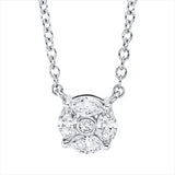 Collier 18 kt WG, mit ZÖ 42 cm, 4 Nav. 0,25 ct, TW-si, 1 Brill. 0,01 ct, TW-si