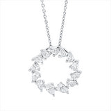 Collier 18 kt WG, 13 Tropfen 0,85 ct, TW-si