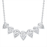 Collier 18 kt WG, 7 Tropfen 1,74 ct, TW-si