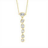 Collier 18 kt GG,1 Sm.schliff 0,25 ct,1 Nav.0,16 ct,1 Tropfen 0,16ct, 2 Oval 0,64ct,1 Brill.0,12 ct,TW-si