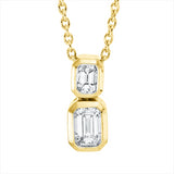 Collier 18 kt GG, 2 Sm.schliff 0,35 ct, TW-si