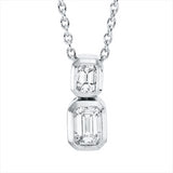 Collier 18 kt WG, 2 Sm.schliff 0,34 ct, TW-si
