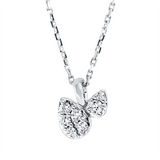 Collier 18 kt WG, mit ZÖ 42 cm, 1 Brill. 0,01 ct, TW-si, 1 Brill. 0,02 ct, TW-si, 5 Brill. 0,07 ct, TW-si