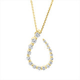 Collier 18 kt GG, mit ZÖ 42 cm, 17 Brill. 0,25 ct, TW-si