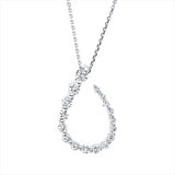 Collier 18 kt WG, mit ZÖ 42 cm, 17 Brill. 0,25 ct, TW-si
