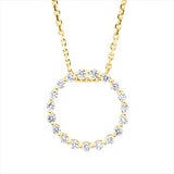 Collier 18 kt GG, mit ZÖ 42 cm, 19 Brill. 0,21 ct, TW-si