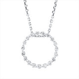 Collier 18 kt WG, mit ZÖ 42 cm, 19 Brill. 0,21 ct, TW-si