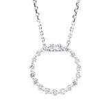 Collier 18 kt WG, mit ZÖ 42 cm, 19 Brill. 0,21 ct, TW-si