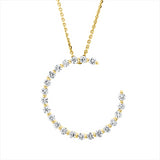 Collier 18 kt GG, mit ZÖ 42 cm, 22 Brill. 0,27 ct, TW-si