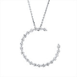 Collier 18 kt WG, mit ZÖ 42 cm, 22 Brill. 0,27 ct, TW-si